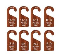 Laikoutd 8pcs Dark Brown Double Sided Wooden Baby Closet Dividers Organizers For Organizing Infant To Toddler Clothes In Nursery Baby Closet Dividers