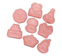 Laikoutd 8Piece Sturdy Fondant Cookie Stamp Set Portable Fondant Biscuits Molds For Individualized Birthday Food Grade