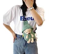 Laikoutd Cute Bear Belt Bag Crossbody For Kids Teen Over The Shoulder Travel Large Capacity Canvas Chest Belt Bag