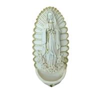 Laikoutd Detailed Resins Holy Water Font Hanging Statue Holy Pool Pendant Hanging Catholic Ornament For Home Entrance Decoration Sacred Home Decors
