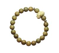 Laikoutd Elegant Beaded Wood Flower Elegant Beaded Bracelets Great For Women With National Styles Ancient Charm Elastic String