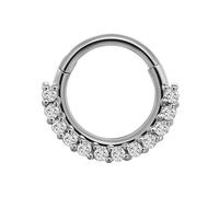Laikoutd Elegant Crystal Septum Rings Stainless Steel Nose Clickers For Ear Piercing Fashionable Ear Cartilage Hoop Body Jewelry Stainless Steel Nose