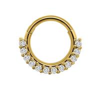 Laikoutd Elegant Crystal Septum Rings Stainless Steel Nose Clickers For Ear Piercing Fashionable Ear Cartilage Hoop Body Jewelry Stainless Steel Nose
