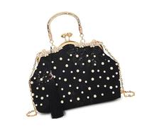 Laikoutd Elegant Embroidered Flower Detail Evening Bag Stylish Crossbody With Chain Strap For Women's Daily Activities Stylish Women's Shopping