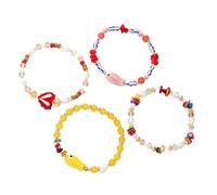 Laikoutd Fashionable Colorful Fish Design Adornment Sturdy Glazed Beads Wristband Accessory for Ladies Waterproof Sparkling Beads Wristband