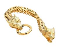 Laikoutd Fashionable Men's Featuring A Wolf Head Designs in Stainless Steel Suitable for Various Event and Gatherings Party Wear for Men