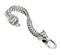 Laikoutd Fashionable Men's Featuring A Wolf Head Designs in Stainless Steel Suitable for Various Event and Gatherings Party Wear for Men