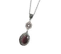 Laikoutd Gothic Victorian Necklace with Vintage Gemstones Adjustable Clavicle Chain for Women and Girls Gothic Lovers