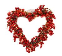 Laikoutd Heart Shaped Red Wreath Artificial Led Hanging Garland Ornament Red Wreaths For Indoors
