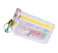Laikoutd High Capacity Pencil Case 2 Compartments Pen Bag Clear Pencils Pouches Pen Organiser Travel Cosmetic for Adult Canvas Pencil