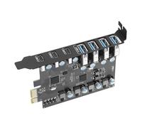 Laikoutd High-Speed Metal PCIe to USB 3.1 Card 4 a 3 Type C Port Fast Transfer Type C Desktop Expansion Card