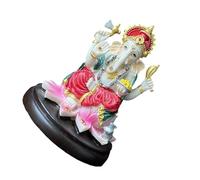 Laikoutd Hindu Ganpati Statue Resins Elephant God Sculpture For Home Temple Meditations Room Decors Car Dashboard Ornament Gift Colorful Meditations Room Sculpture