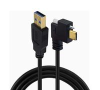 Laikoutd Industrial USB C Locking Cable Left Right with Screw Fixation for Camera Stable Data Transfer PVC Component Type C Data Cable with Screws