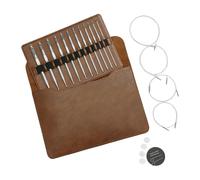 Laikoutd Interchangeable Circular Knitting Needle With Storage Bag Carpet Crochet Hook Set 3-10.0mm Tunisian Crochet Hook