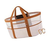 Laikoutd Light Weight PVC Hollowed Swimming Bag Large Compartment Beach With Carabiner Clips For Beach Toy Surfing Gear Family Travel Storage