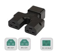 Laikoutd LightWeight IEC320 C20 Male To 2xC21 Female Y Split Adapter C20 To C21 Power Adapter Converter Replacement Power Splitter