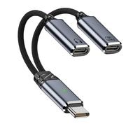 Laikoutd Male Type C To Female Earphone+ Charging Adapter Cable Converter Wire Splitter Cord Line 14cm Length Type C Converter Wire