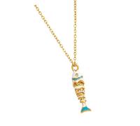 Laikoutd Minimalist Oil Drip Fishes Pendant Necklace with Adjustable Chain Dainty Neck Chains Everyday Clavicle Chain Jewelry Minimalist Oil Drip Fishes Pendant Necklace