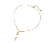 Laikoutd Modern Star Designs Necklace Featuring Diamonds Accents Glossy Surfaces Stainless Steel Fashion Accessory for Her Diamonds Necklace