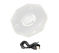 Laikoutd Multicolor LED Illuminated Base with USB Power for Crystals Display and Artwork Showcase Sturdy Designs USB Powered Jewelry Showcase