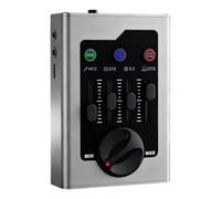 Laikoutd Portable Metal Sound Card with Built-in Effects for Phone Live Broadcasts Stage Compact USB Card Function for Mobile Podcasting Studio