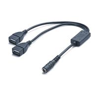 Laikoutd Reliability DC5V-25V to DC5V Voltages Regulator Power Cable Wire with 2 USB Female Connectors for Various Electronics PVC Direct Current Down Processor