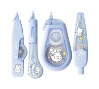 Laikoutd Set Of 4 Twist Action Correction Tapes SmudgeProof Adhesive Paper Friendly Application School Stationery Essential Push Button Correction Tape Set