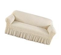 Laikoutd Sofa Covers For Dining Room Seersuckers Textured Protectors With Pleated Skirt For Sectional Couch Bubble Fabric Couch Slipcover