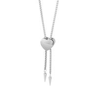 Laikoutd Stainless Steel Necklace with Heart Shaped Sliding Pendant for Formal and Casual Event Comfortable Design Stainless Steel Necklace Symbolic Loved Comfortable Lightweight