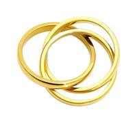Laikoutd Sturdy Stainless Steel Rings Triple Gold Plated Resists Oxidation Sizes 6 7 8 Unisex Designs Minimalists Rings