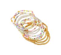 Laikoutd Stylish Handmade Multicolor Glass Bead Accessory With Faux Crystal Factors Perfect For Everyday Wear Women's Fashion