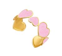 Laikoutd Stylish Open Heart Design Stainless Steel in Gold Hues Suitable As Her or Selves Bangle Adornment Women ' s Jewelry