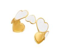 Laikoutd Stylish Open Heart Design Stainless Steel in Gold Hues Suitable As Her or Selves Bangle Adornment Women ' s Jewelry