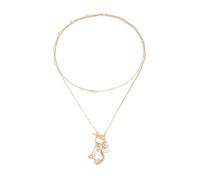 Laikoutd Stylish Prism Effect Glass Pendant Necklace Flexible OT Clasp Design Clavicle Chain For Gift Giving Women Elegant Women's Necklace