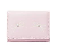 Laikoutd Stylish Women's Card Holder and Coin Purse with Bows Detail PU Leather Casual Wallets for Shopping and Travel Fashion Wallet for Girls