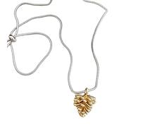 Laikoutd Unique Geometric Silver Pine Cone Pendant Necklace for Her Elegant Personalize Fashion Statement Jewelry Styles Fashion Accessory