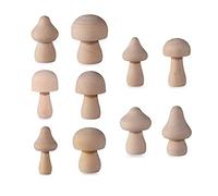 Laikoutd Unpainted Wooden Mushroom For Arts And Projects Decoration Various Sizes Wooden Set Of 10 Painting Wall Decor