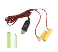 Laikoutd USB Power Converter Battery Eliminators Repalce 2pcs 1.5V LR3/AAA+LR6 AA Batteries For Remote Control LED Lights AA Battery Eliminators For LED Lights Toy Fan Hygrothermograph