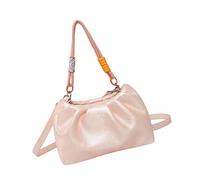 Laikoutd Women's PU Leather Bowling Bag Stylish Crossbody Bags With Adjustable Strap Satchel Purse For Shopping And Travel Ruched Fashion Handbag