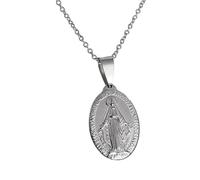 Laikoutd Women's Religious Faith Necklace Stainless Steel Necklace Showcasing Virgins Religious Pendant For Parties