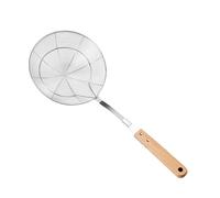 Laikoutd Wood Handle Strainer Spoon For Frying And Boiling Professional Stainless Steel Ladle Slotted Skimmer Slotted Skimmer
