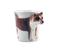 Laikram, A Delightful Ceramic Mug Milk Tea for Everyday 3D Dog Handle Handmade Mug for Coffee Lovers 10 OZ. (Shiba Inu)
