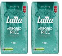Laila Arborio Rice Short Grain Ideal for Risotto (Brick Pack) 1KG (Pack of 2)