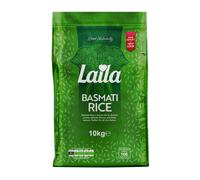 Laila Basmati Rice 10Kg, Aromatic Rice Basmati-Style, 10kg Basmati Rice Long Grain for Biryani, Pilaf or Pulao, Gluten Free Rice, 100% Pure Long Grain