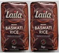 Laila Brown Basmati Rice 1kg - Premium Quality Of Brown Basmati Rice - Ideal For Biryani And Pulao (Pack of 2)