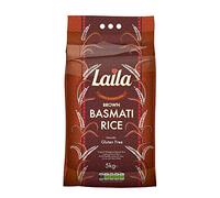 Laila Brown Basmati Rice 5 Kg - 100 % Gluten Free - Brown Basmati Rice with Aroma Fragrant - Best Long Grain Brown Basmati Rice