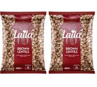 Laila Brown Lentils 2Kg. Brown Lentils are The Most Nutritious Plant-Based Proteins and lend mild, Earthy Flavour (Pack of 2)