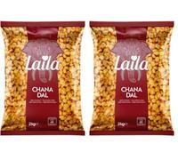 Laila Chana Dal 2Kg, Premium Split Chick Peas, Deliciously Nutty Chickpeas (Split), Protein-Rich Split Chickpeas (Pack of 2)