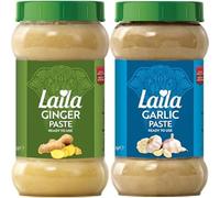 Laila Ginger Paste 1KG + Laila Garlic Paste 1KG - Ready to Use Cooking Pastes Twin Pack