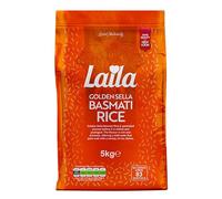 Laila Golden Sella Basmati Rice Long Grain 5kg, Pre-steamed Long Grain Rice, Easy Cook Gluten Free Rice Basmati-Style, 5kg Rice Long Grain